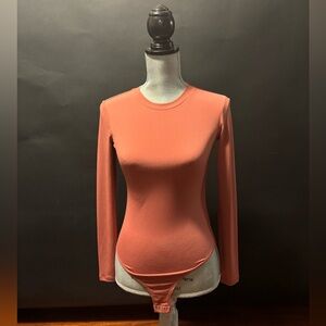 Forever 21 Coral Long Sleeve Bodysuit
